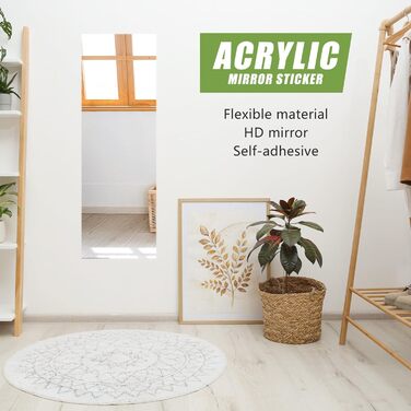 Клейкі дзеркальні наклейки на плитку, 4 шт. - Акрилові дзеркала для школи, дому, ванної кімнати (20 x 20 см, прямий кут)