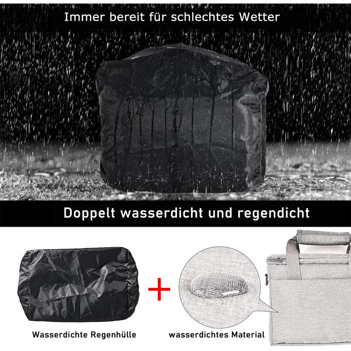 Сумка для камери FOSOTO DSLR-K101 сіра, для фотоапаратів та аксесуарів, з дощовиком, сумісна з Nikon, Canon, Sony