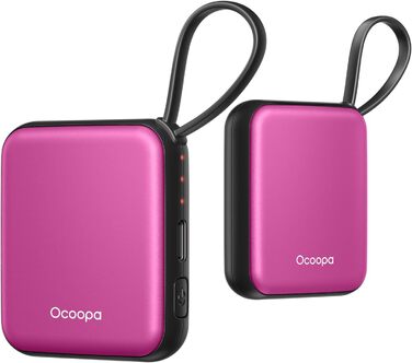 Електричні грілки для рук Ocoopa 2 шт. з акумулятором 4000mAh, USB, 3 режими нагріву, до 52°C, подарунок на Новий Рік, для зими, катання на лижах, подорожей та активного відпочинку, UT5 Nano Wiesengeflüster (Ocoopa x Künstleredition) (Рожевий)