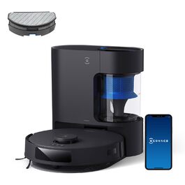 Робот-пилосос ECOVACS DEEBOT N20 Pro Plus: потужність 8000Pa, функція миття, бездротова станція PureCyclone, захист від заплутування волосся, до 300 хвилин роботи, білий/чорний