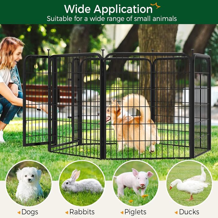 Вольєр для собак Yaheetech 8-секційний, 80 см, для квартири та саду, збірка без інструментів