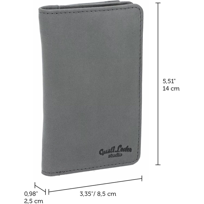 Gusti Leather Wallet - Beckett Small Purse Women's Vintage Gray Leather