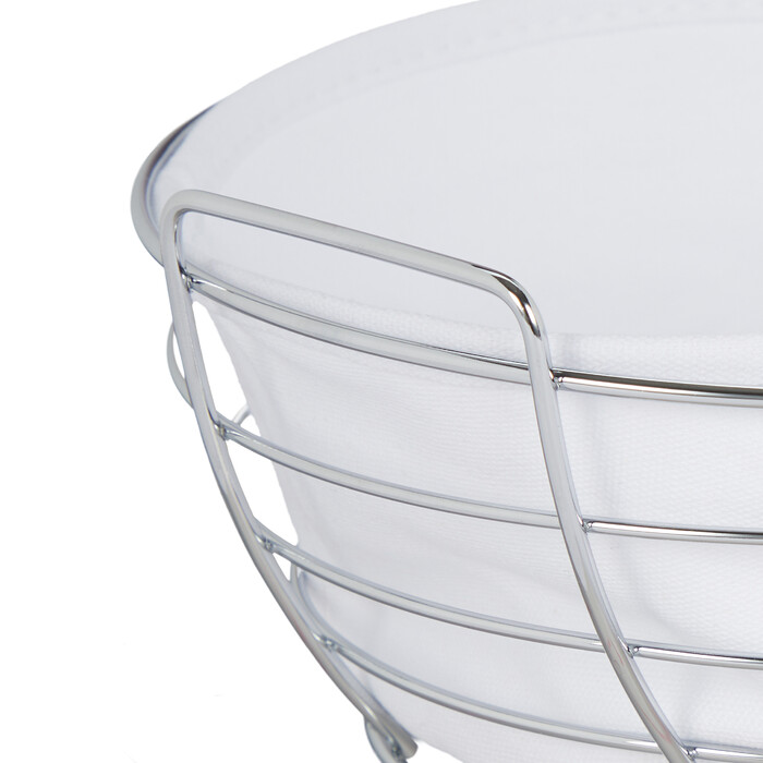 Relaxdays Round Bread Basket Metal with Fabric Insert