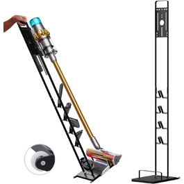 Підставка для пилососів Dyson Gen5 V15s, V15, V12 Slim, V11, V10, V8, V7, V6 - без свердління, на коліщатках, чорна