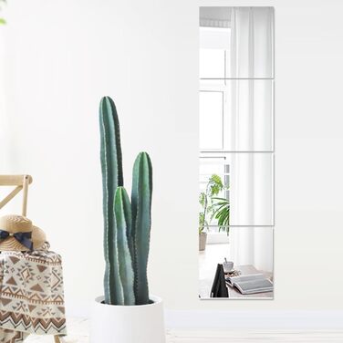 Акрилові дзеркала наклейки на стіну, 35 x 35 см, 4 шт., Плексиглас, Небитливі, Самоклеючі, для монтажу на стіну, Великі, для домашніх тренувань, фітнес-залу, оздоблення плитки