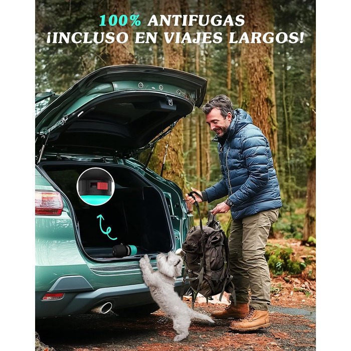 Складана пляшка для води для собак Lesotc, 1000 мл, блакитний колір (для прогулянок, подорожей, кемпінгу)