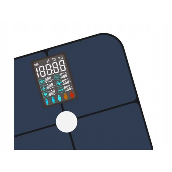 Розумні електронні ваги для ванної з Bluetooth, до 180 кг, аналіз складу тіла та BMI