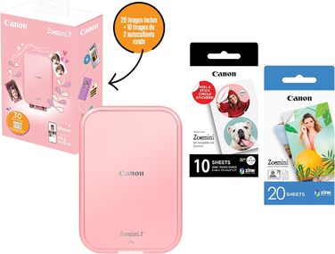 Canon Zoemini 2: Портативний фотодрук Bluetooth 5.0 (Рожеве золото)