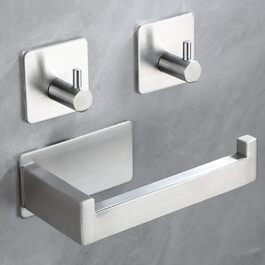 Тримач туалетного паперу YIGII без свердління, нержавіюча сталь, щітка, самоклеючий, для ванної кімнати та кухні