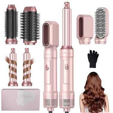 Фен-щітка Airstyler 6 в 1 Atopskins: 1000W, для об'єму, сушіння, випрямлення, локонів, рожевий