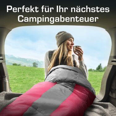 Сплячий мішок Active Era Mumienschlafsack - зимовий та літній, водонепроникний, вітрозахисний, ультралегкий, температурний режим -10°C до 10°C, компактний, для кемпінгу (рожевий)