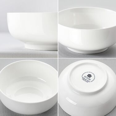 Набір супових та салатних мисок MALACASA Regular Weiß (3шт, 3.4л, 1.8л, 0.8л) з порцеляни. Ідеально для супу, салату, рамену, фруктів та мюслі.