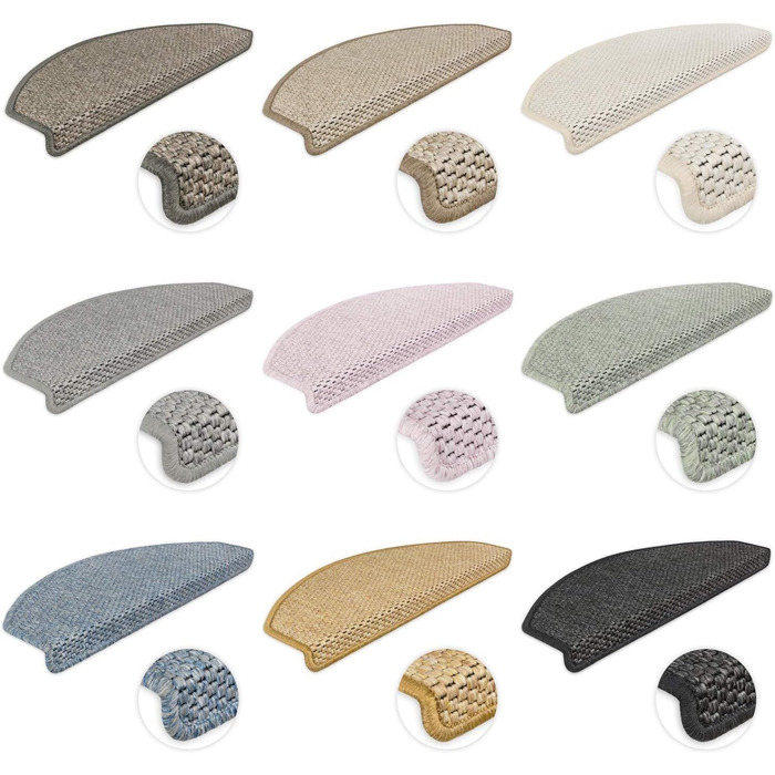 Ступінчасті килимки Kettelservice-Metzker Ґетеборг, світло-коричневі, набір 15 шт., сумісні з килимовою доріжкою