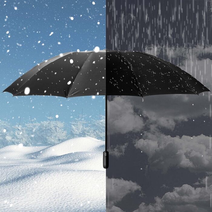 Чоловічий складаний парасоль від дощу Conlun Kompakter, штормостійкий, 127 см, чорний