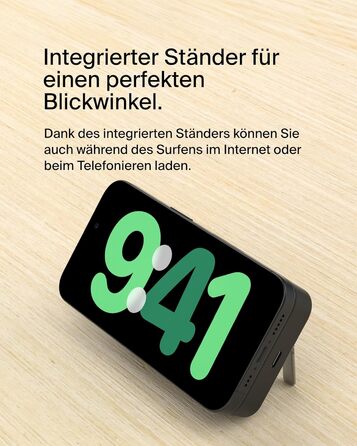 Belkin BoostCharge Pro Powerbank 10000mAh з Qi2 та MagSafe, з вбудованим підсвічуванням, чорний. Сумісний з iPhone 17, iPhone Air, iPhone 16, 15, 14, Pixel та ін.