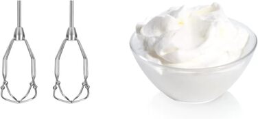 Bosch Hand Mixer Styline MFQ49300, 5 speeds, 2 stainless steel beaters and dough hooks, spiral cable, 850 W, white/dark silver Single