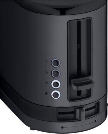 WMF Kitchen Mini Long Slot Toaster, 2 Slices with Roll Attachment, Slim Toaster, XXL, Bagel Function, 7 Browning Levels, 900W, Stainless Steel Matte, Black