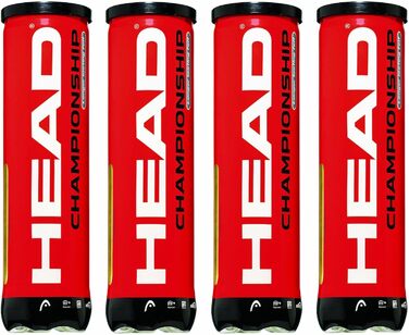 HEAD Championship Tennis Balls 4-Pack (16 Balls) - Yellow, 575004