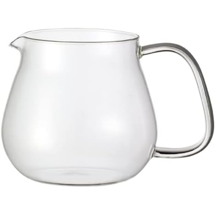 Kinto Unitea One Touch Teapot made of stainless steel, heat-resistant glass teapot with stainless steel infuser in the lid (Japan Import) (460 ml, Transparent)