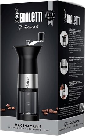 Ручний кавомол Bialetti з нержавіючої сталі, матовий чорний