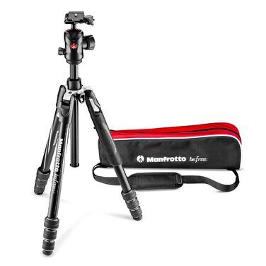 Компактний дорожній штатив Manfrotto Befree Advanced з кулястою головкою та важелем блокування, алюміній, для DSLR та бездзеркальних камер (GT Twist Black)