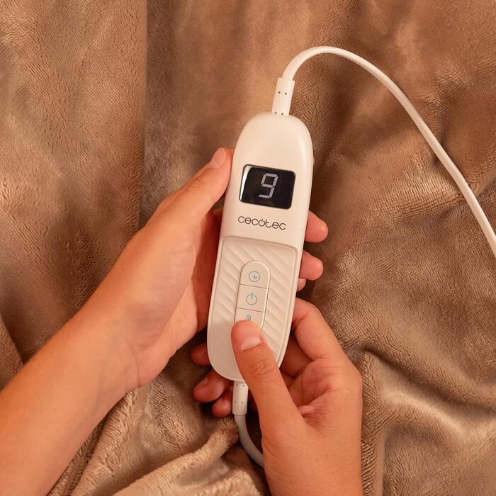 Електрична ковдра Cecotec HeatConfort ThermalBlanket (160x130) з автоматичним вимкненням, 9 температурних режимів та м'яким флісом