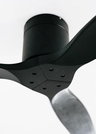 Вентилятор стельовий WINDCALM ABS чорний з пультом, 40W, Ø132cm, DC-двигун, таймер, літньо-зимовий режим, без освітлення