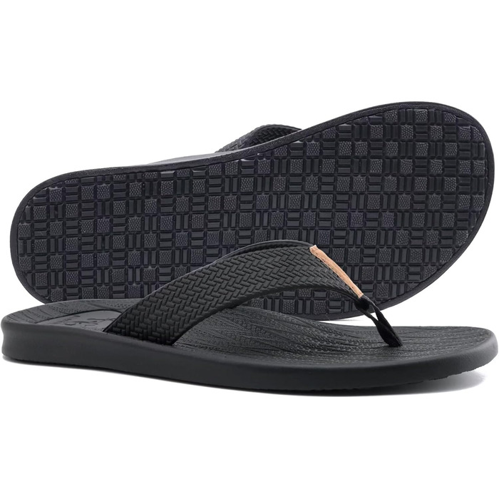 Шльопанці чоловічі KuaiLu Comfy для широкої ноги, чорні (48 EU) - пляжні, нековзні, з м'якою устілкою