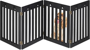 Захисний забірчик для собак Relaxdays, самостійний, 60 x 204 см, чорний, MDF, розкладний