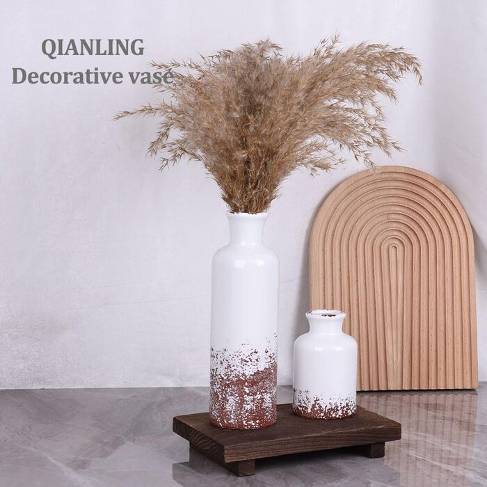Набір керамічних ваз (3 шт.) сірого кольору для декору інтер'єру, сучасний, рустикальний стиль, для вітальні, кухні, полиці, спальні, ванної кімнати, каміна, столу, передпокою