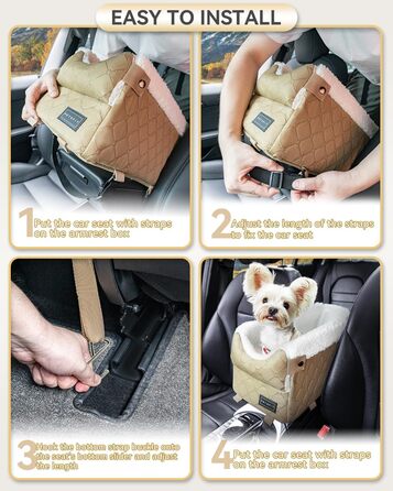 Автокрісло для собак PETSFIT - чорний (хакі), до 5 кг, з захисними гаками