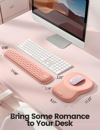 Підставка для зап'ястя Meatanty ергономічна, з Memory Foam, для клавіатури та миші, м'яка, стильна, антиковзаюча, для офісу, дому та геймінгу (Блакитна)