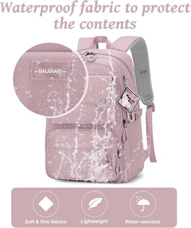 Шкільний рюкзак для дівчаток та хлопців підлітків, рюкзак для жінок та чоловіків, рюкзак для ноутбука 15,6 дюймів, повсякденний рюкзак для подорожей та навчання, водонепроникний, рюкзак для коледжу #6 фіолетовий