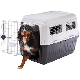 Транспортна переноска для собак Ferplast ATLAS 50, сіра, 55,5 x 81 x 59,5 см, для середніх собак