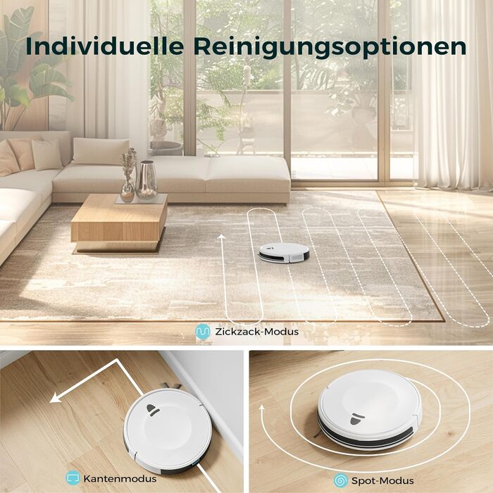 Робот-пилосос E2 з картографією, 10000 Па, 200 хв роботи, 660 мл, керування через додаток, голосовий помічник та пульт, для видалення шерсті та пилу