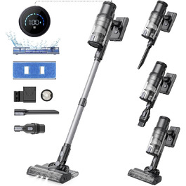 Бездротовий пилосос Proscenic P11 з функцією миття підлоги, 45KPA, 550W, 60хв, сірий