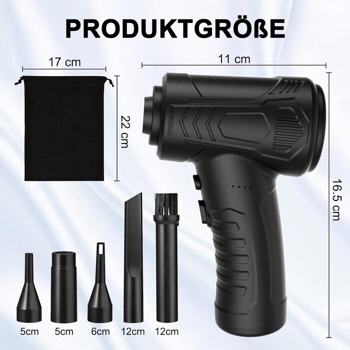 Електричний пилосос для повітря Faburo: 3 швидкості, 51000 об/хв, LED-підсвічування, USB-зарядка, для авто, дивана, офісу