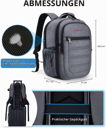 Водонепроникний рюкзак для фотографа Bagsmart для дзеркального фотоапарата з відділенням для ноутбука 15.6