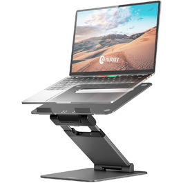 NULAXY Adjustable Laptop Stand - Ergonomic, Portable, Foldable, Supports 10kg, 10-17 inch Compatible - Space Grey