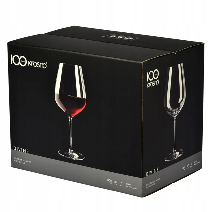 Келихи для червоного вина Krosno Pinot Noir, прозорі, 810 мл, 6 шт.