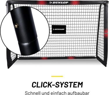 Dunlop Football Goal - Metal Soccer Goal Post - Training Accessory for All Ages - Easy Assembly - 180x120x60cm, 240x160x85cm, 120x300x200cm - Black/Red