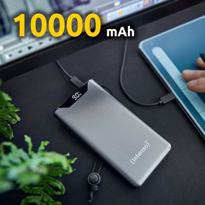 Powerbank Intenso F10000: 10000 mAh, PD 20W, QC 18W, USB-C/USB-A, Сірий