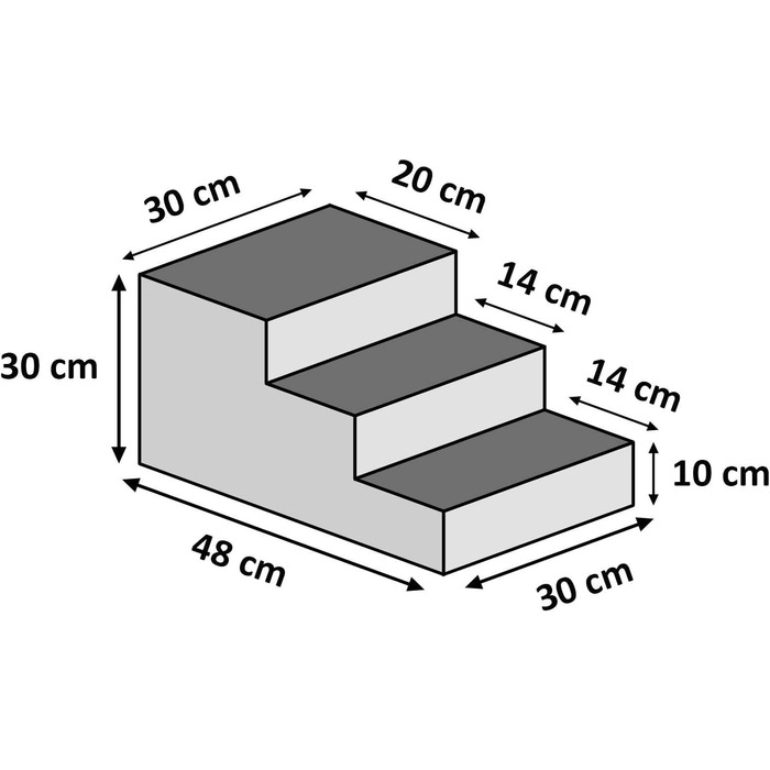 Сходинка для тварин Boutique Zoo: 30 см, 3 сходинки, для собак та котів | З м'якого велюру, для ліжка та авто