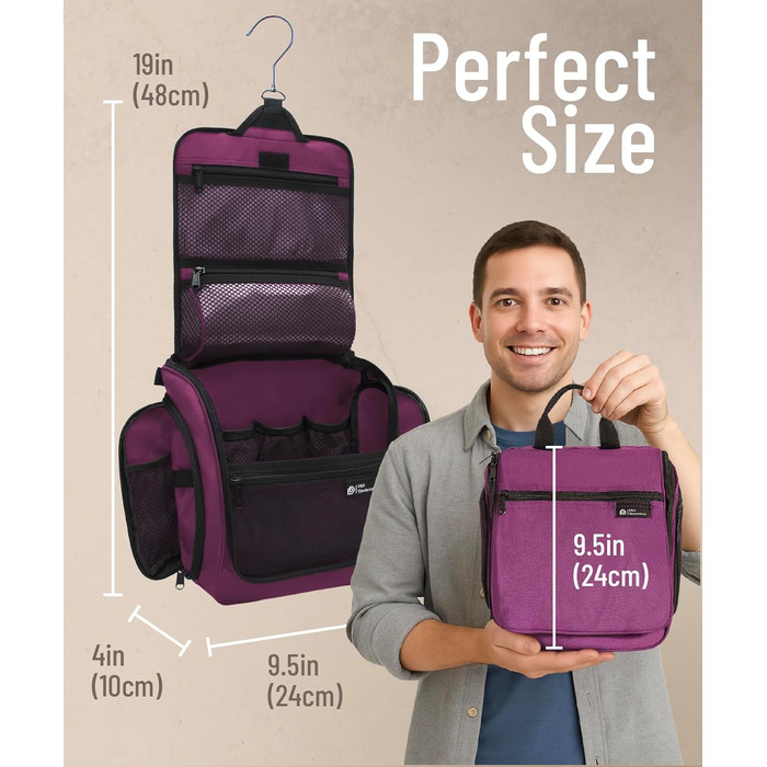 Органайзер для косметики та туалетних аксесуарів D&D – Розкладний дорожній органайзер для жінок та чоловіків (фіолетовий)