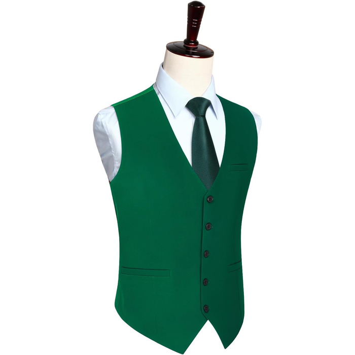 HISDERN Чоловіча жилетка для весілля, вечірки, балу, зелена (XXL, розмір 2)