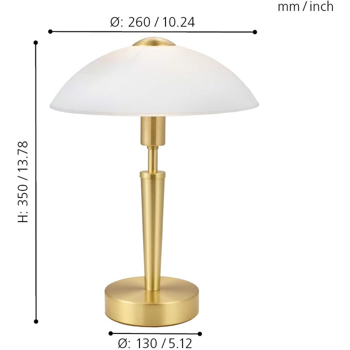Настільна лампа EGLO Solo 1 з торшером, матеріал сталь, колір мідний матовий, скляний плафон, патрон E14, з сенсорним диммером