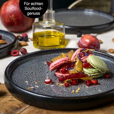 Moritz & Moritz SOLID 36-Piece Stoneware Dinnerware Set for 12 - 12-Piece Dinnerware Set consisting of 12 Dinner Plates, Small Plates, and Deep Plates (36-Piece)