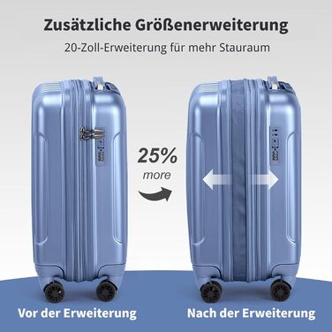 Набір валіз LALAHO 3 шт. з жорстким корпусом, великий дорожній набір, валізи з колесами, ABS+PC, ручна поклажа, набір валіз з жорстким корпусом, м'ятно-зелений (сіро-блакитний)