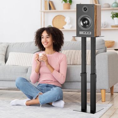 Підставки для колонок, регульовані по висоті, 2 шт, універсальні, з управлінням кабелів, чорні