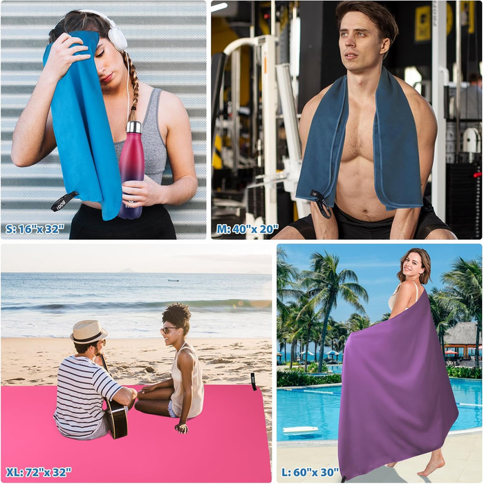 Рушник з мікрофібри BOGI, швидковисихаючий, м'який, легкий, для фітнесу, супер вбираючий, ультракомпактний, Navy Blue, 50x100 см